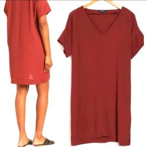 Madewell Novel Shift Dress Burnt Orange Size L NWT